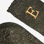 Women's Glitter Socks Black Gold Initial 'E', thumbnail 4 of 5