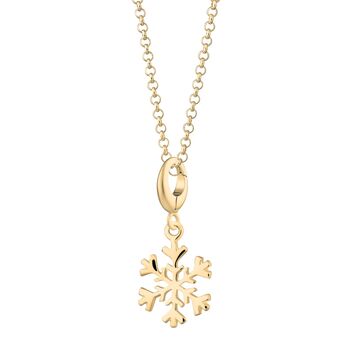 18ct Gold Snowflake Necklace, 2 of 6