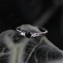 Black Spinel Trilogy Vintage Style Ring, thumbnail 5 of 5