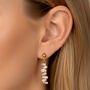 Women's Vertical Dangle Earrings With Baguette Stones In 18k Gold, thumbnail 1 of 4