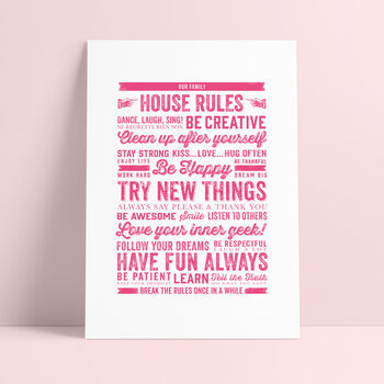Personalised Family House Rules Print, 5 of 7