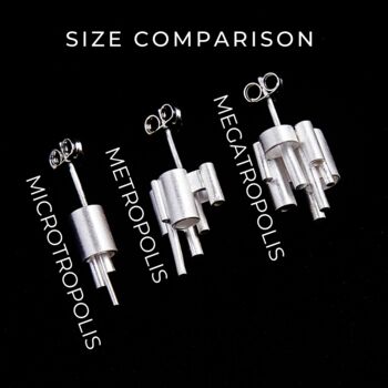 Handmade Minimal Silver Studs | Microtropolis Earrings, 7 of 8