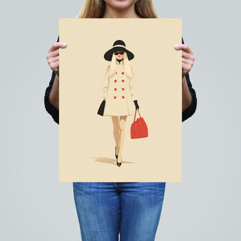 Unbothered Stylish 60s Fashion Model Wall Art Print, 2 of 6