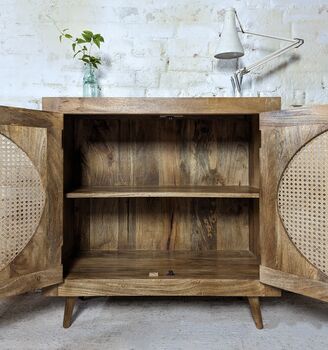 Rattan Wood Cocktail Cabinet, 2 of 5