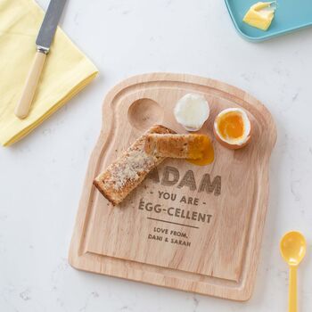Personalised Engraved Egg And Toast Board Gift For Dad, 6 of 7