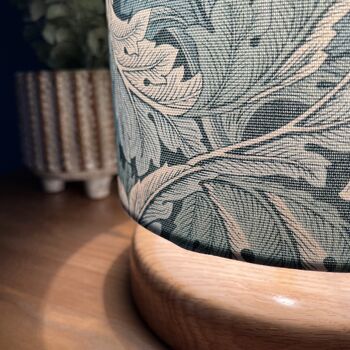 Teal William Morris Acanthus Cylinder Lampshades, 5 of 8
