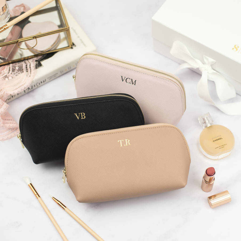 Personalised Leather Cosmetic Bag By Magic + Monroe