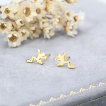Frog Stud Earrings In Sterling Silver, 6 of 12