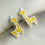 Sterling Silver Giraffe Stud Earrings, thumbnail 3 of 5