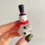 Hand Blown Little Glass Snowman, thumbnail 1 of 4