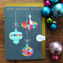 Christmas Baubles Greetings Card, thumbnail 1 of 5