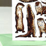 Otters Watercolour Greeting Card, thumbnail 5 of 6
