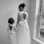 Long Sleeve Lace Flower Girl Dress – Heart Back Tulle Dress For Communion And Christening UK Handmade, thumbnail 8 of 9