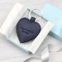 Personalised Textured Leather Heart Charm Keyring, thumbnail 3 of 10