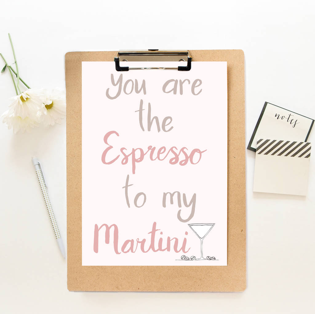 martini espresso print by laura felicity design
