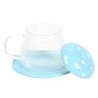 Blue Glass Mushroom Mug And Saucer, thumbnail 2 of 4
