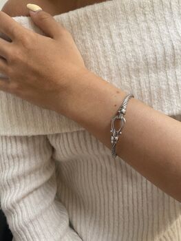 Petite Size Sterling Silver Snaffle Bit Bracelet, 7 of 12