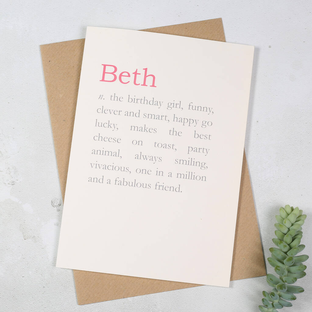 Personalised Name Definition Birthday Card, 1 of 4