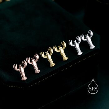 Sterling Silver Lobster Stud Earrings, 2 of 12