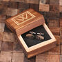 Personalised Engraved Cuff Links – Solid Wooden Box, thumbnail 1 of 4