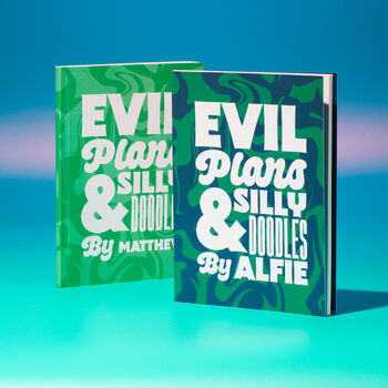 Personalised Evil Plans And Doodles Pocket Notebook, 4 of 8