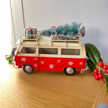 Christmas Red Camper Van Ornament, 3 of 3