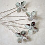 Silver Flower Hair Pins, thumbnail 4 of 5