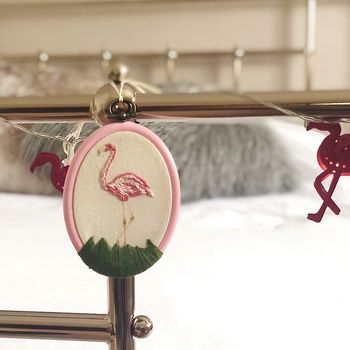 Flamingo Embroidery Hoop, 7 of 7