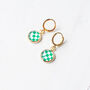 Green And White Checkerboard Earrings, thumbnail 8 of 8