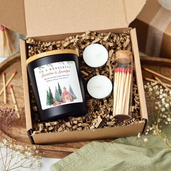 Christmas Candle Personalised Gift Set For Grandma And Grandpa, 6 of 9