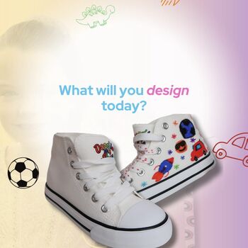 Doodle My Shoe, Customise Your Own Trainers! The UK 'S 1st Doodle And Wash Kids Shoes! Includes Free Stencils, 9 of 9