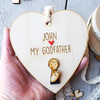 Personalised Godfather Keepsake Heart, 6 of 7