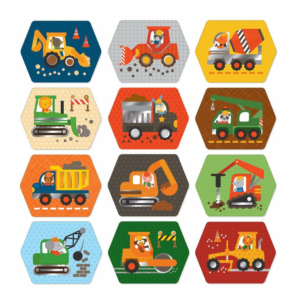 Image of Eco Friendly Construction Veichles Memory Game