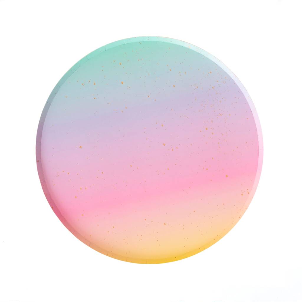 Rainbow Ombre Paper Plates By Ralph & Luna