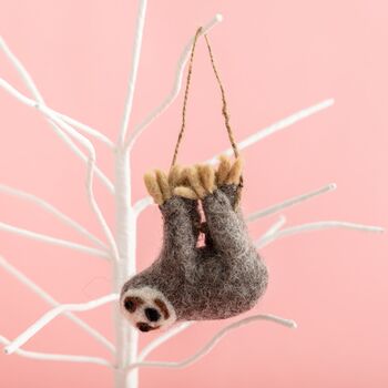 Personalised Felt Sloth Decoration, 3 of 6