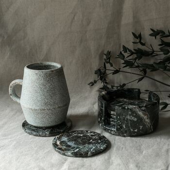Black Marble Coaster Nest And Holder, 6 of 6