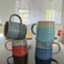 Set Of Four Reactive Glaze Mugs In Seashore Glazes, thumbnail 2 of 5