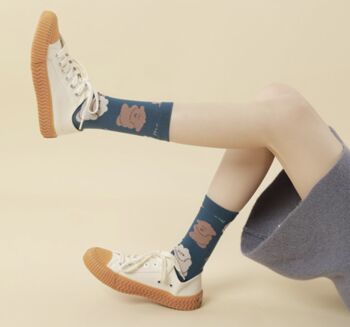 Dog And Bunny Print Mid Calf Length Socks, 2 of 3