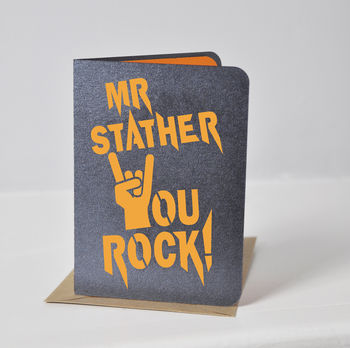 Dear Teacher You Rock! Papercut Card, 5 of 11