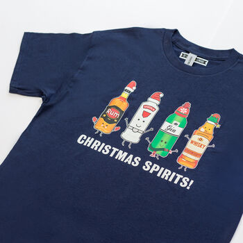'Christmas Spirits' Men's Christmas T Shirt, 2 of 5