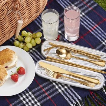 Stainless Steel Travel Cutlery Set With Free Engraving, 3 of 12