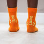 Orange Smiley Bamboo Socks For Toddlers Two Four Years, thumbnail 2 of 6