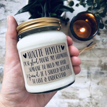 Personalised 'i'm So Glad You're My Godmother' Candle By Lollyrocket ...