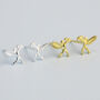 Sterling Silver Cupid Stud Earrings, thumbnail 2 of 4