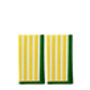 Block Stripe Napkins Set Of Two: Lemon/White, thumbnail 2 of 5