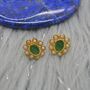 Pearl, Emerald Stud Earrings, thumbnail 2 of 6