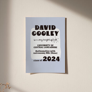 Personalised 'Bright Spark' Print 2024 Graduation Gift, 9 of 12