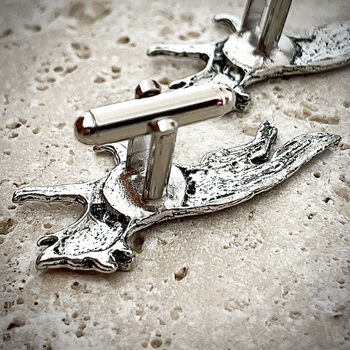 Wild Fox Cufflinks Antiqued Pewter, 6 of 6