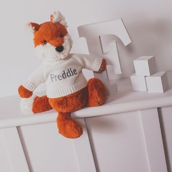 Personalised Orange Bashful Fox Soft Toy, 2 of 5
