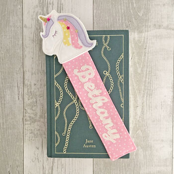 Personalised Unicorn Fabric Bookmark, 3 of 12